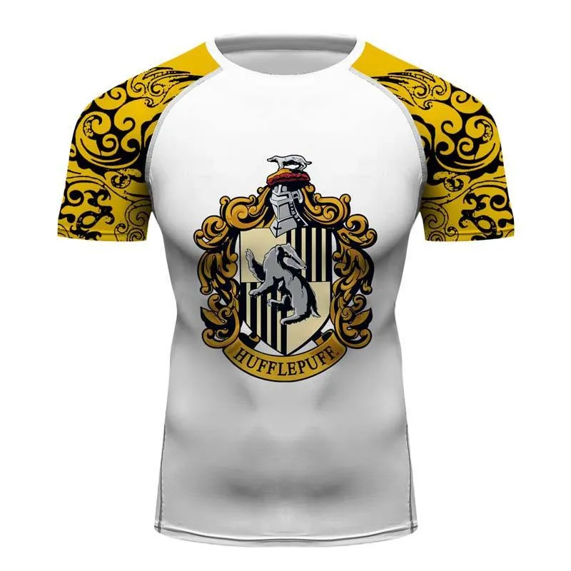 Hufflepuff Harry Potter Short Sleeve Full Printing T-shirt Tight