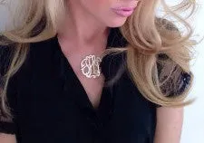 Jane Basch NeoClassic Sterling Silver Monogram Necklace