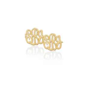 Jane Basch Script Monogram Drop Earrings - Petite 3/8"