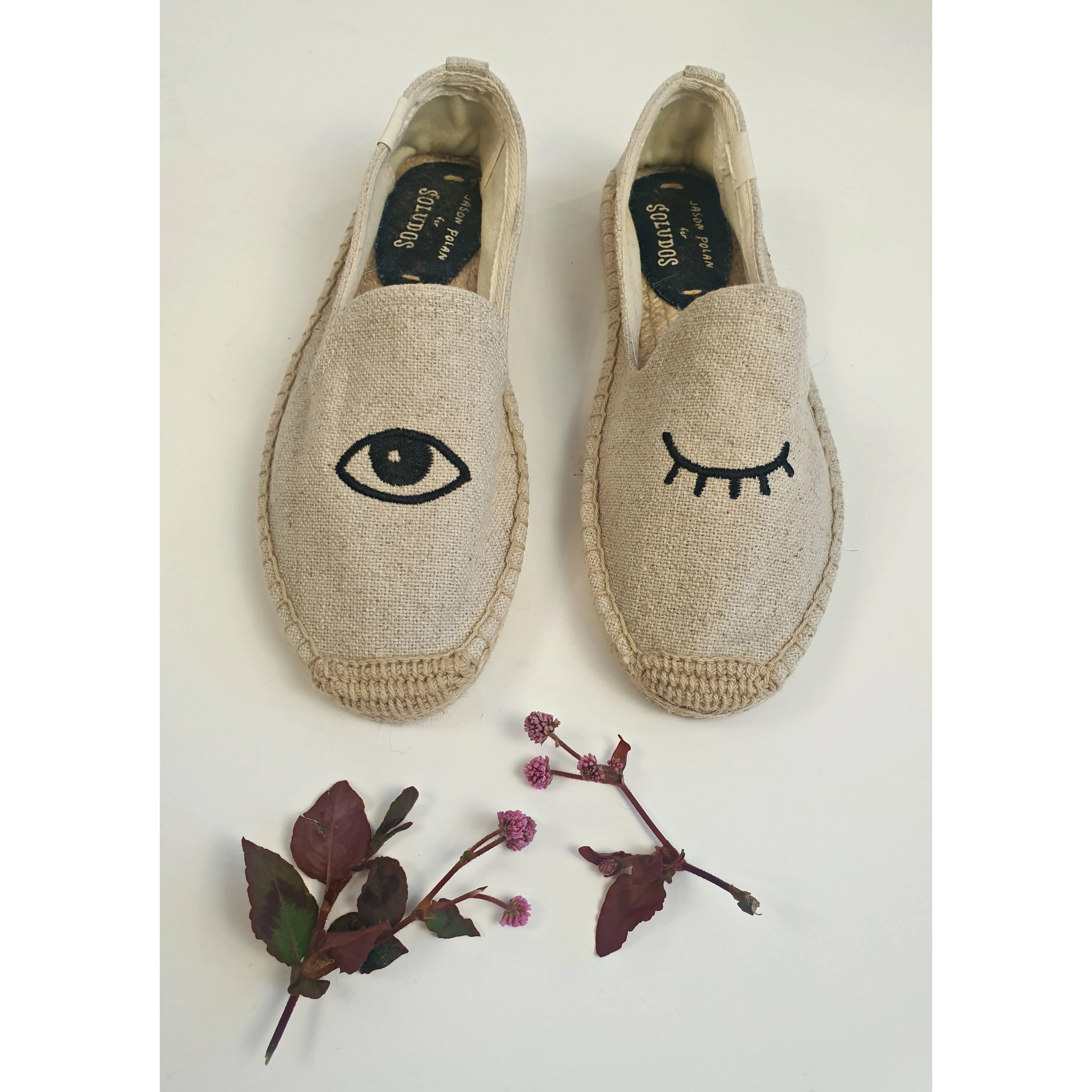 Jason Polan for Soludos espadrille winky eye shoes size 6