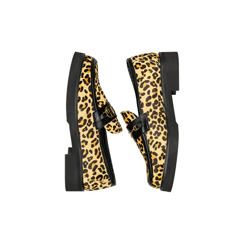 Jonathan D Winston Buckle Loafer - Leopard