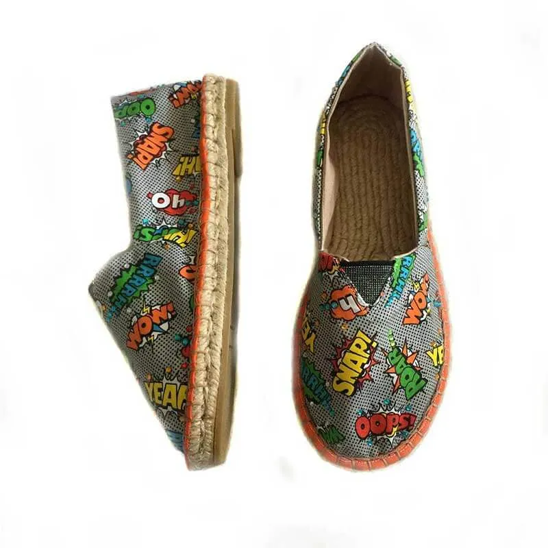 Jute Women Letters Shoes