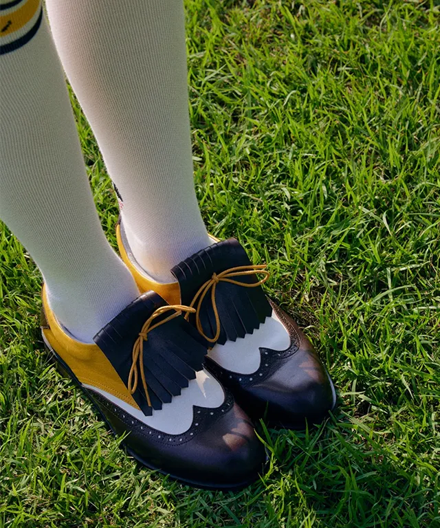 KANDINI Classic Golf Shoes - Yellow(Brown)