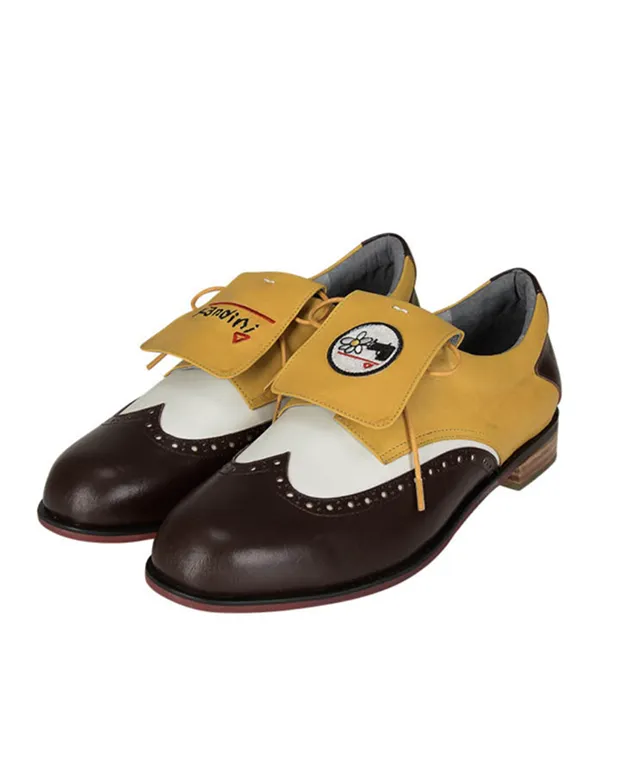 KANDINI Classic Golf Shoes - Yellow(Brown)