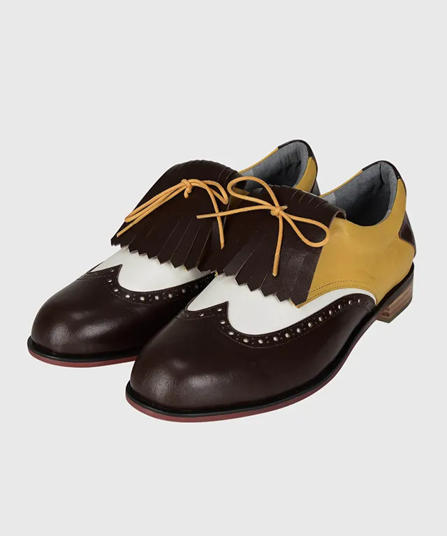 KANDINI Classic Golf Shoes - Yellow(Brown)