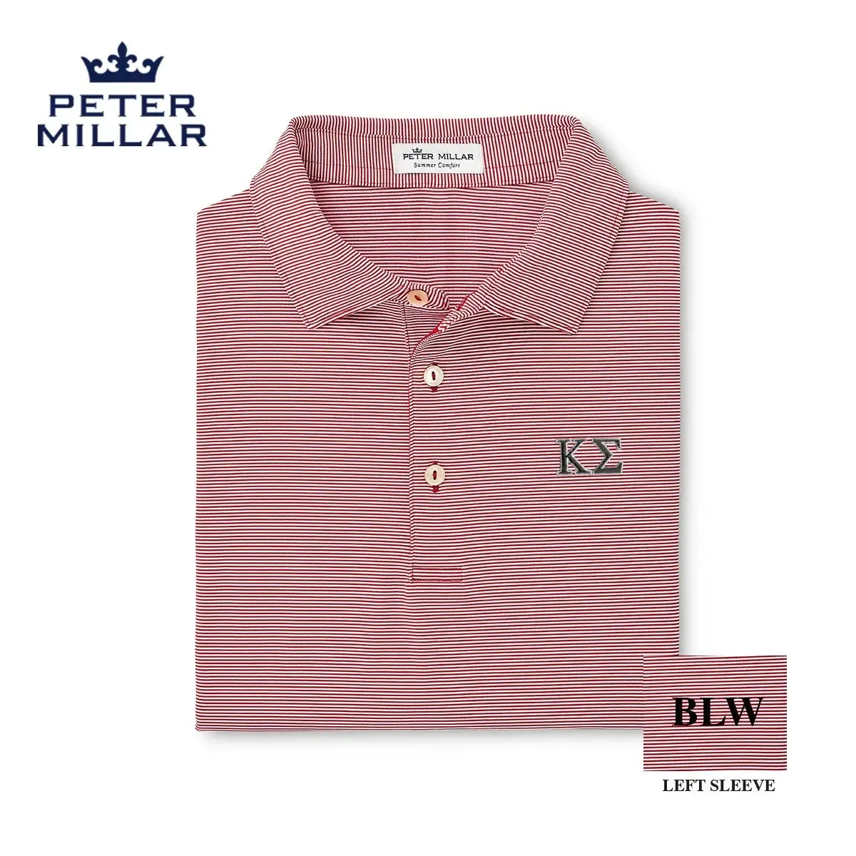 Kappa Sig Peter Millar Jubilee Stripe Stretch Jersey Polo with Greek Letters