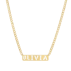 Kids Cuban Link Custom Nameplate Necklace