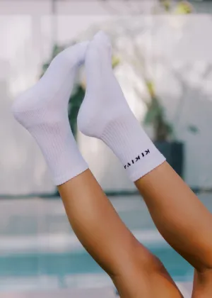 Kikiva Crew Socks - White