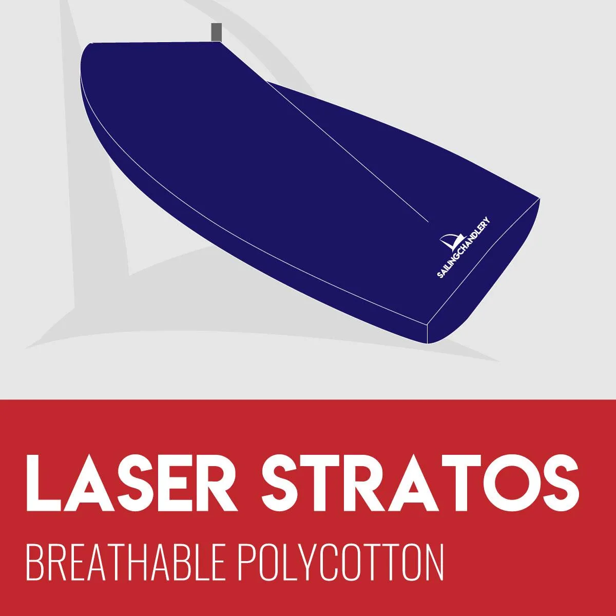 Laser Stratos Boat Cover - Boom Up - Breathable Polycotton