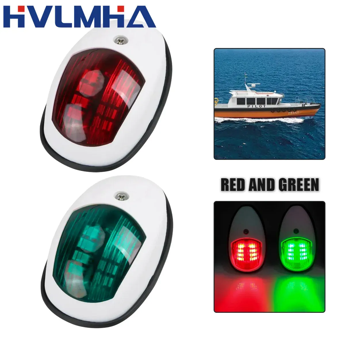 LED Navigation Light Signal Warning Waterproof Lamp Port Side For Marine Boat