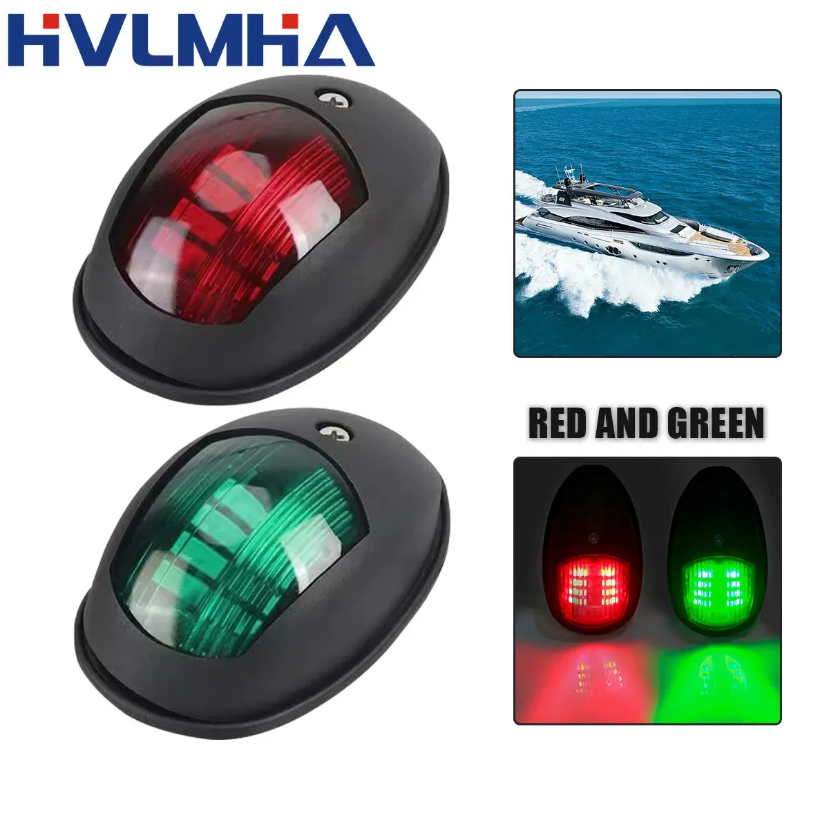 LED Navigation Light Signal Warning Waterproof Lamp Port Side For Marine Boat