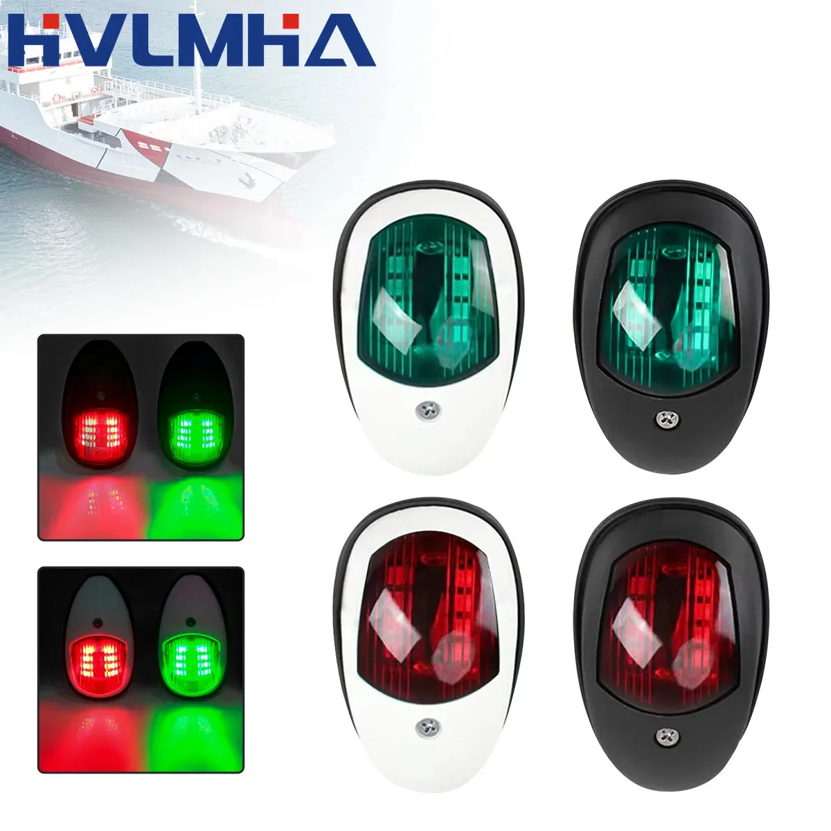 LED Navigation Light Signal Warning Waterproof Lamp Port Side For Marine Boat