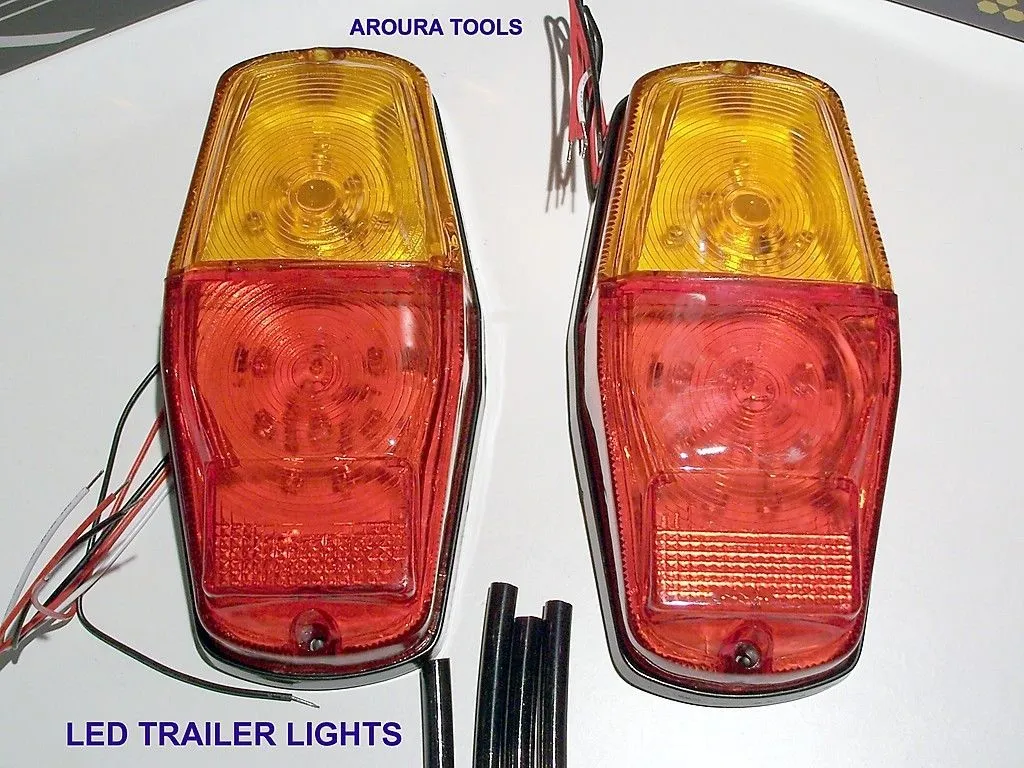 LED TRAILER LIGHTS 12V- A PAIR WITH STOP/ TAIL/INDICATORS - NEW