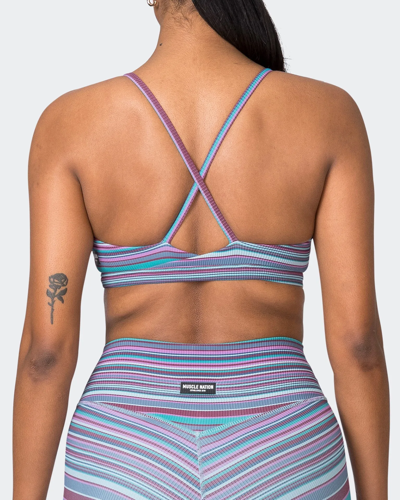 Levitate Rib Bralette - Dusk Desert Stripe Print
