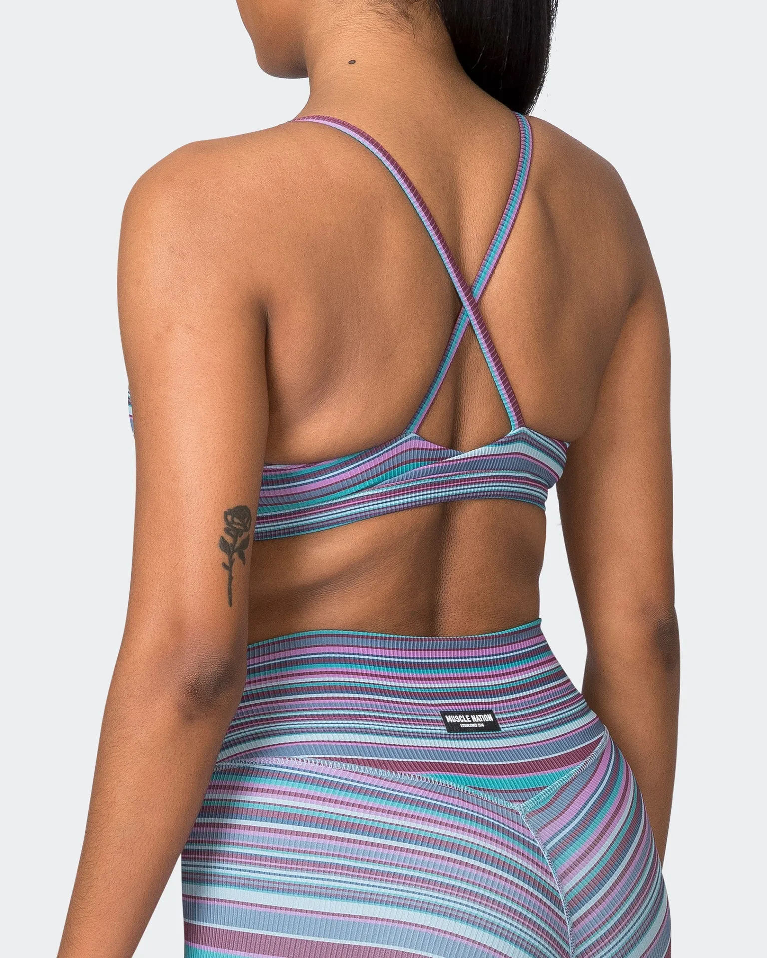 Levitate Rib Bralette - Dusk Desert Stripe Print