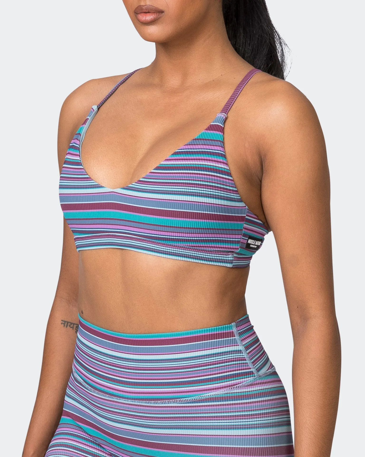 Levitate Rib Bralette - Dusk Desert Stripe Print