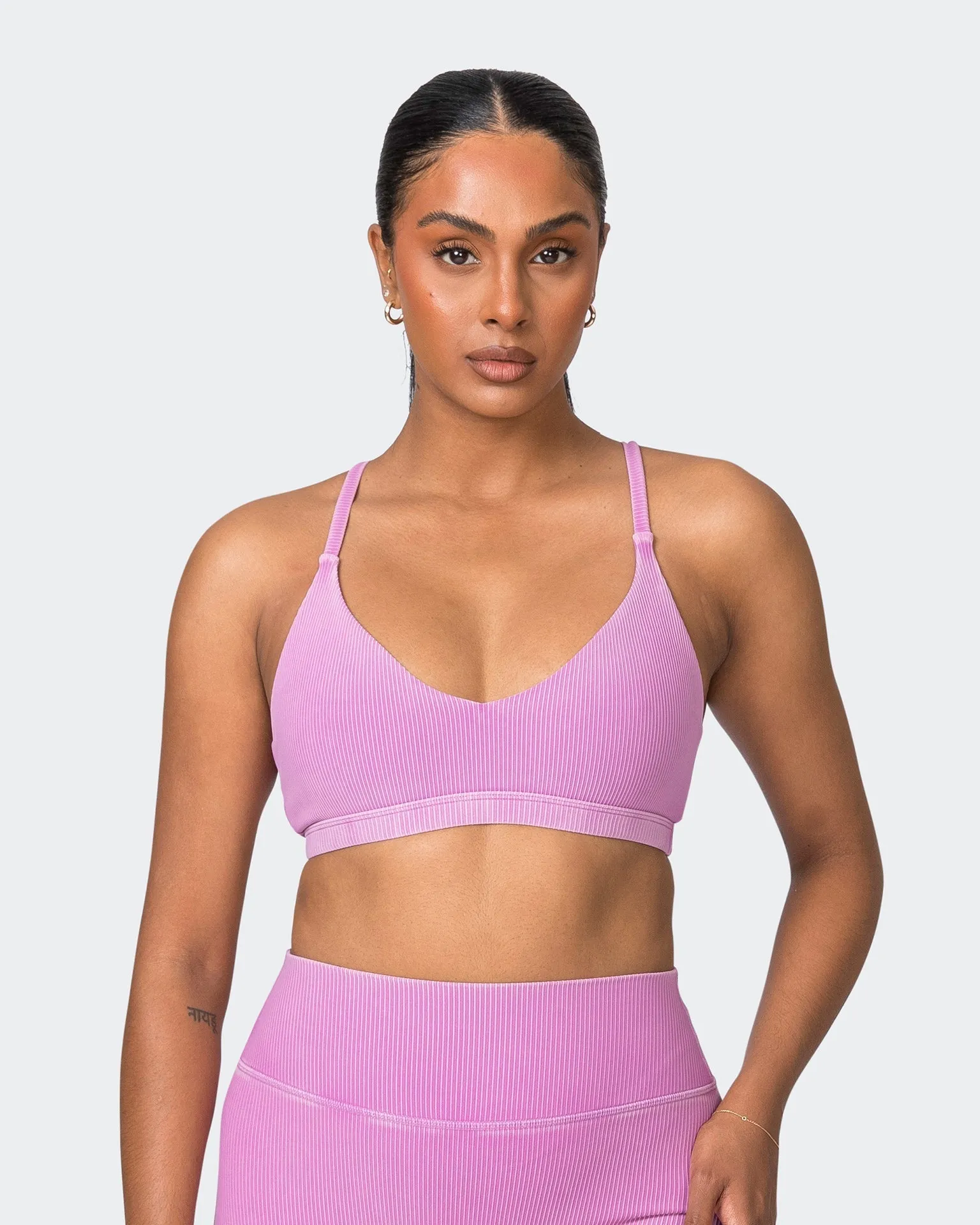 Levitate Vintage Rib Bralette - Washed Dahlia