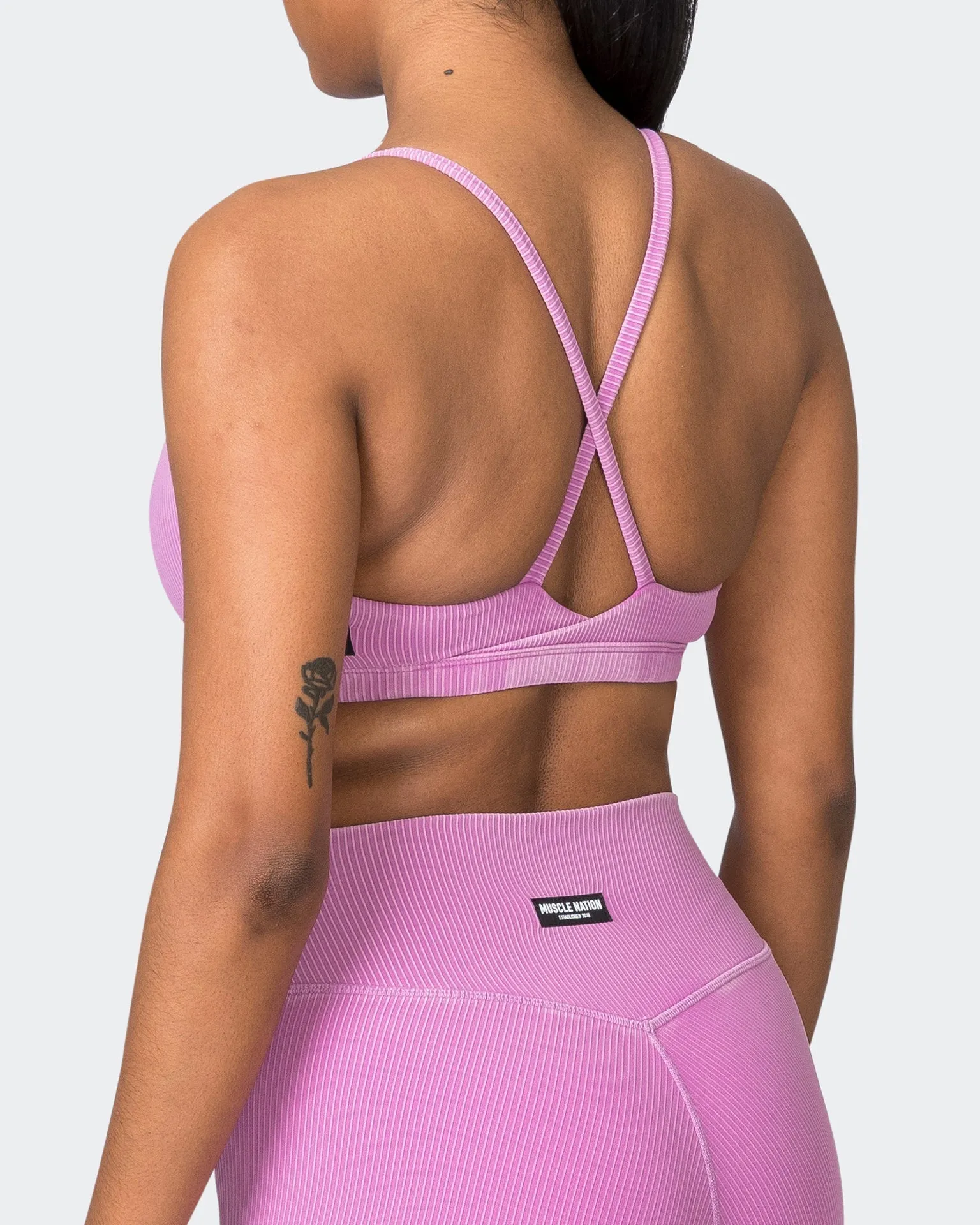 Levitate Vintage Rib Bralette - Washed Dahlia