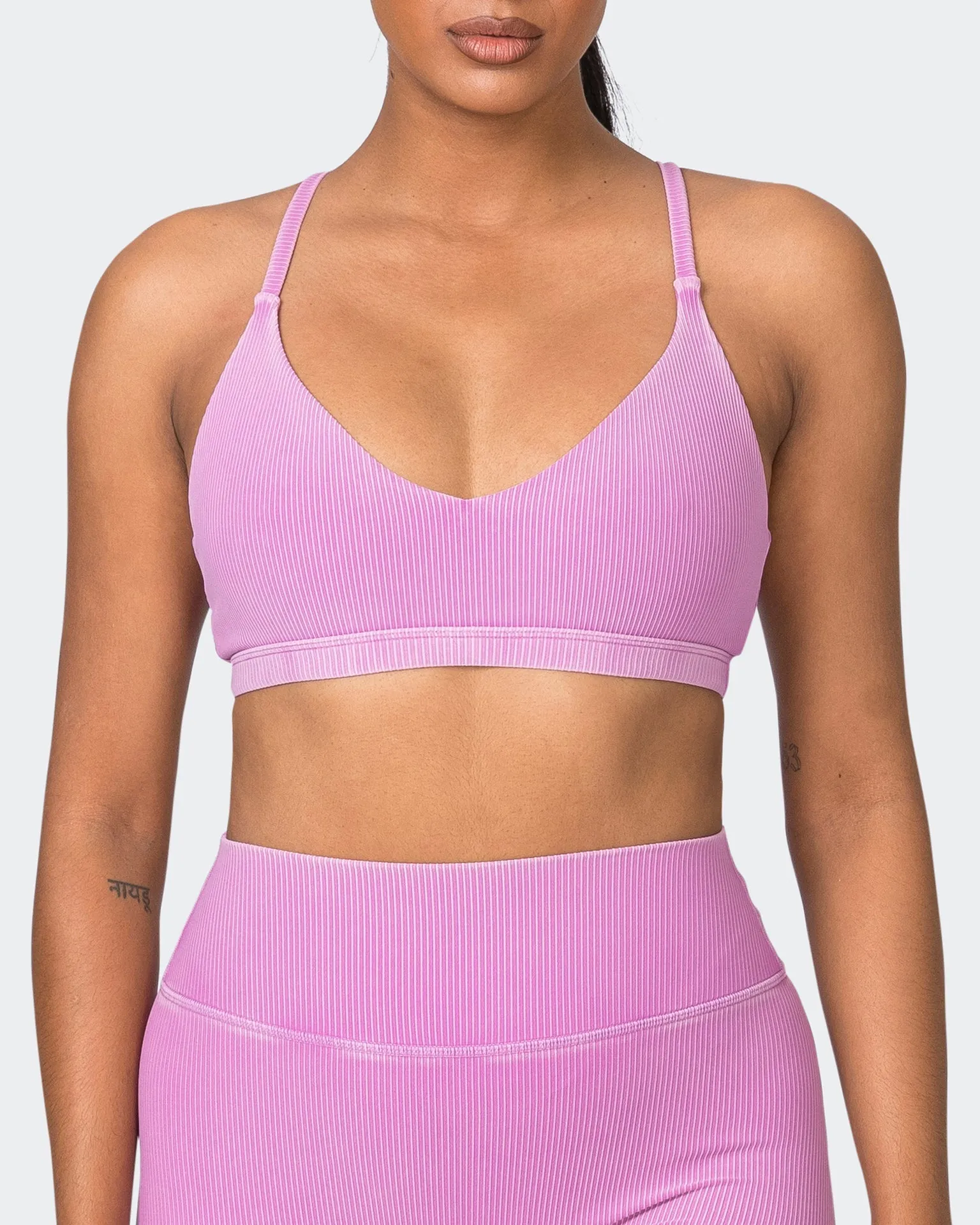 Levitate Vintage Rib Bralette - Washed Dahlia