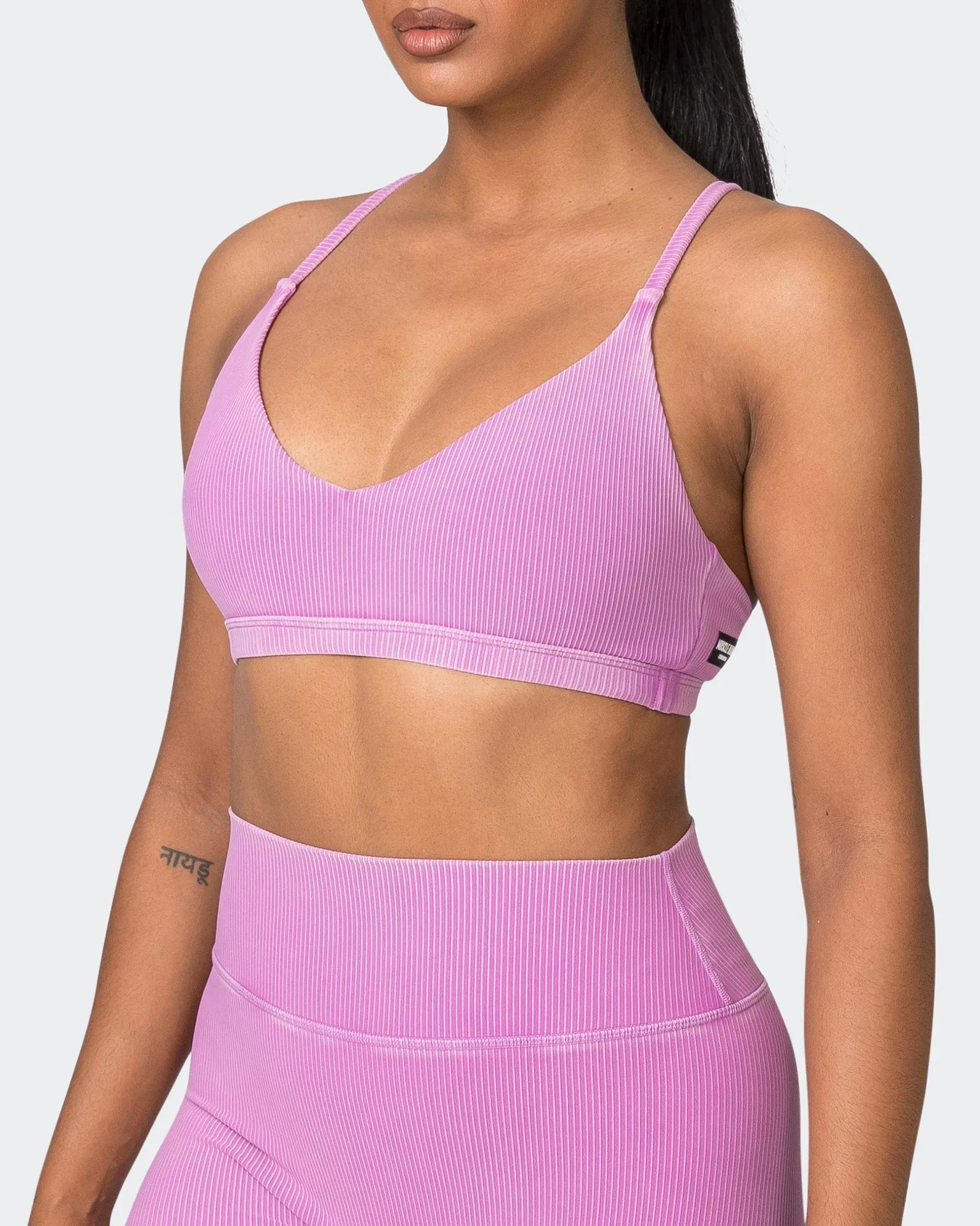 Levitate Vintage Rib Bralette - Washed Dahlia
