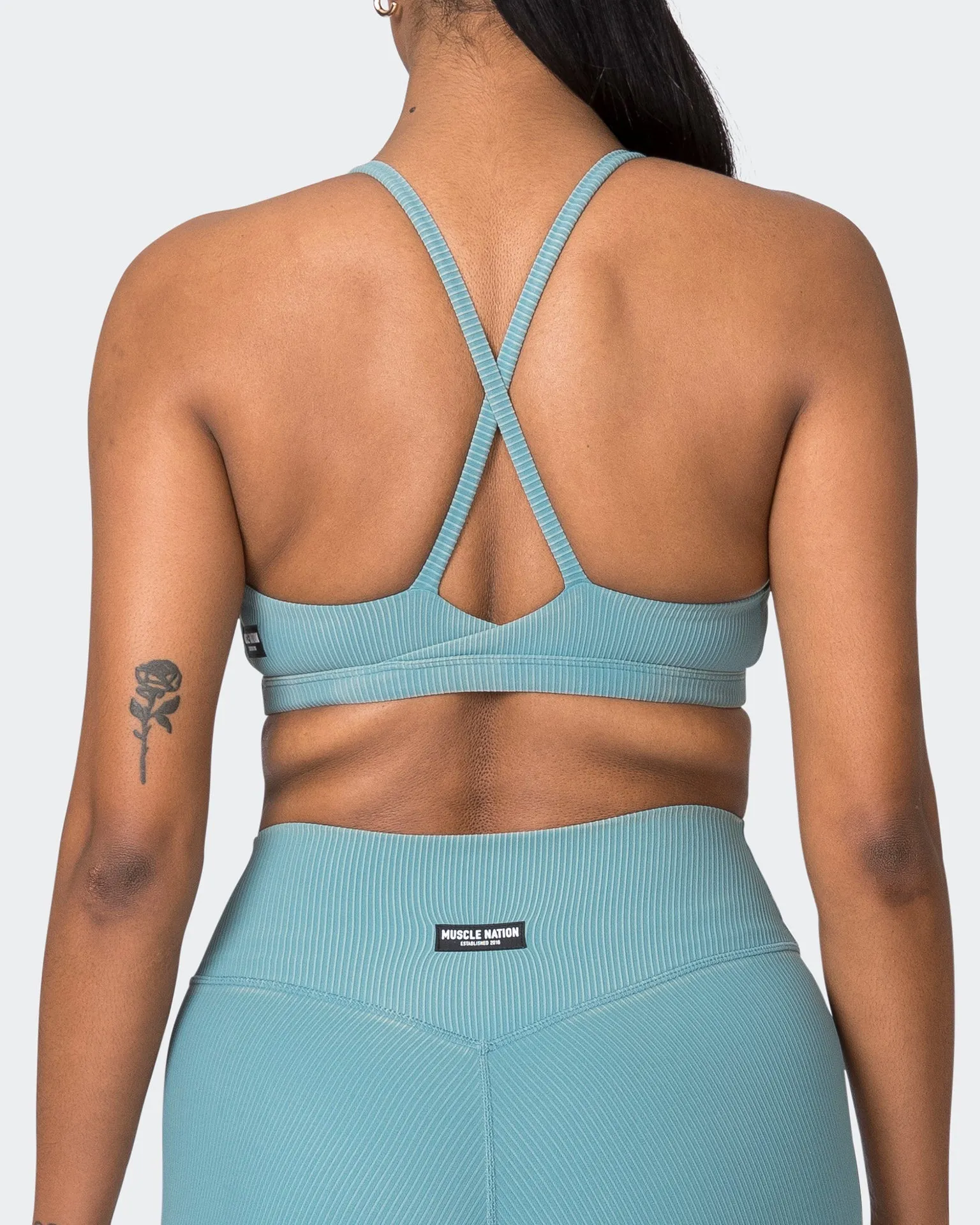 Levitate Vintage Rib Bralette - Washed Harbour