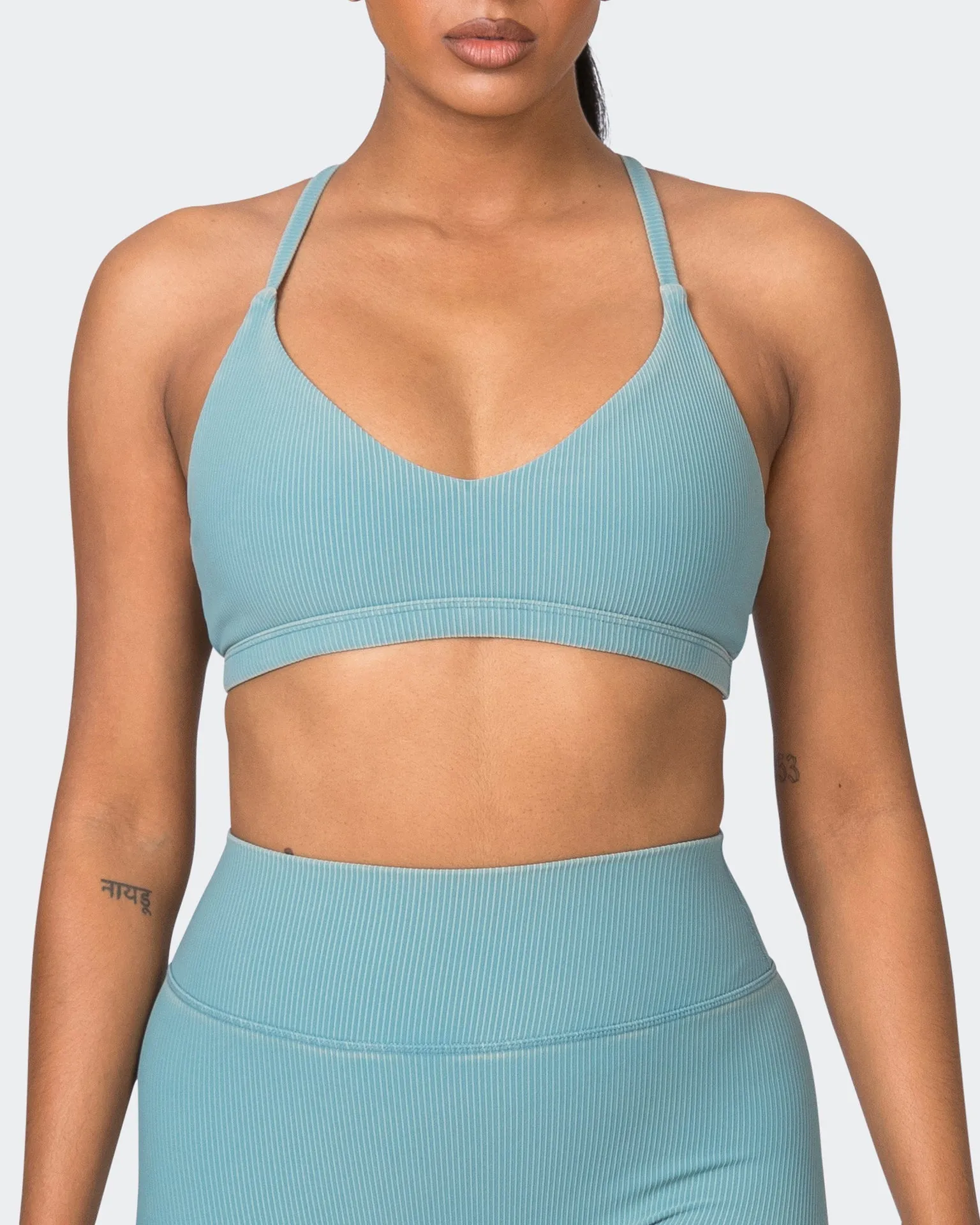 Levitate Vintage Rib Bralette - Washed Harbour