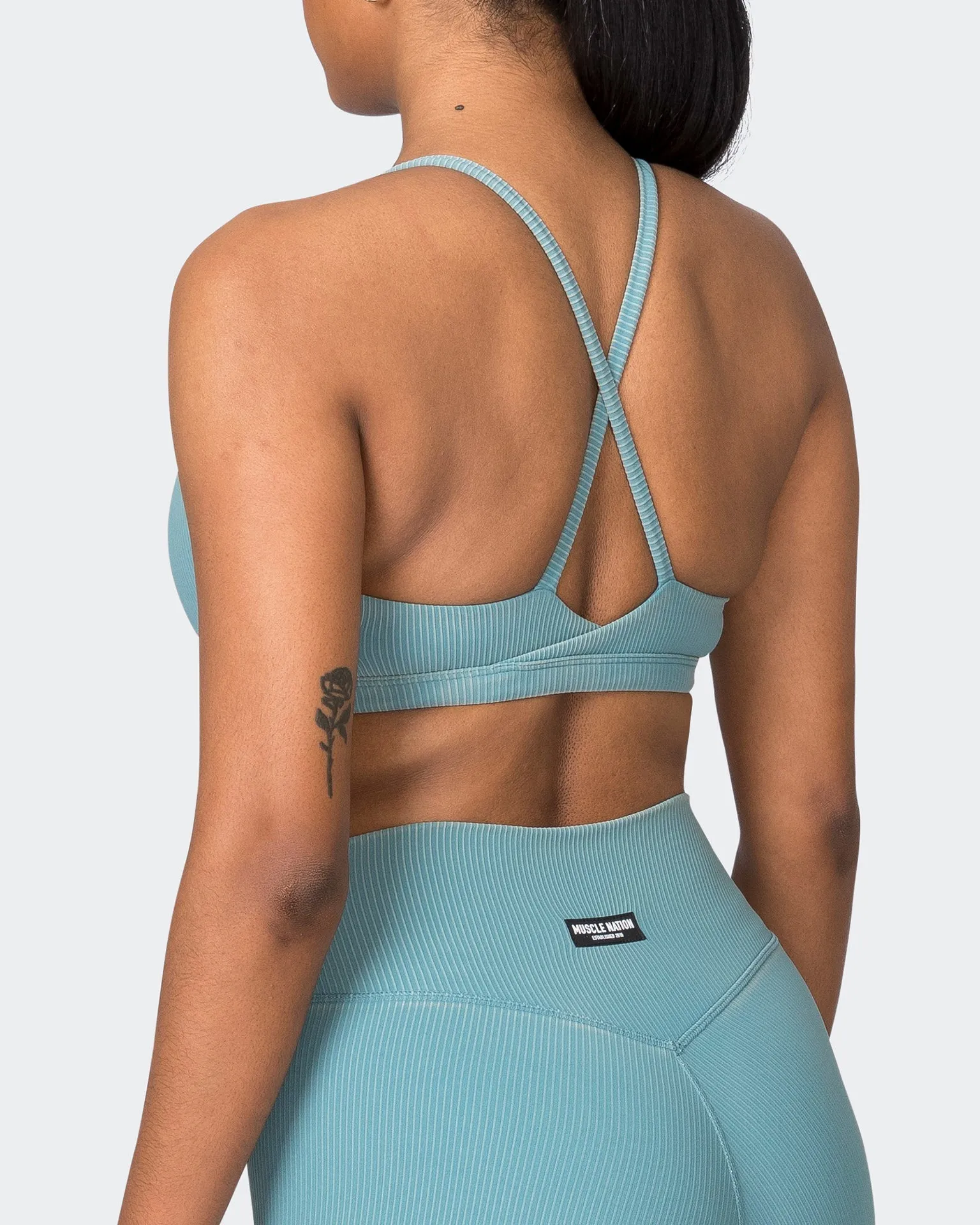Levitate Vintage Rib Bralette - Washed Harbour