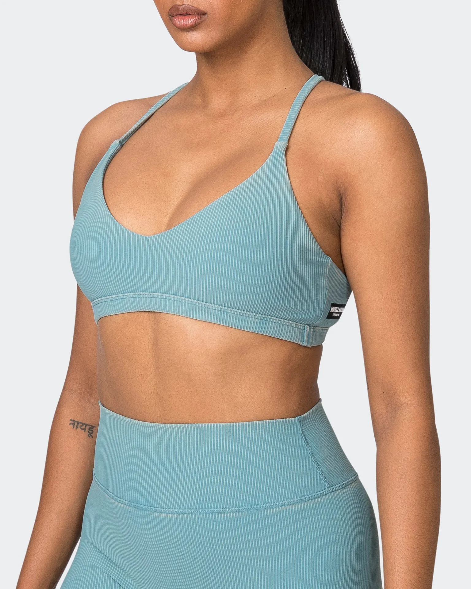 Levitate Vintage Rib Bralette - Washed Harbour