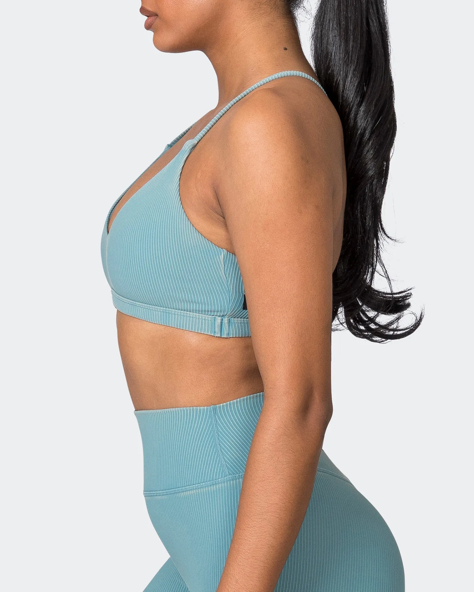Levitate Vintage Rib Bralette - Washed Harbour