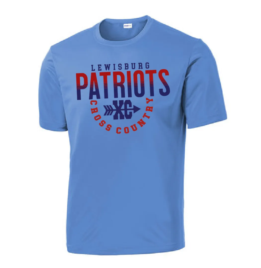 Lewisburg Cross Country Short Sleeve Dri-Fit Shirt - Columbia Blue Drifit or Bella Canvas