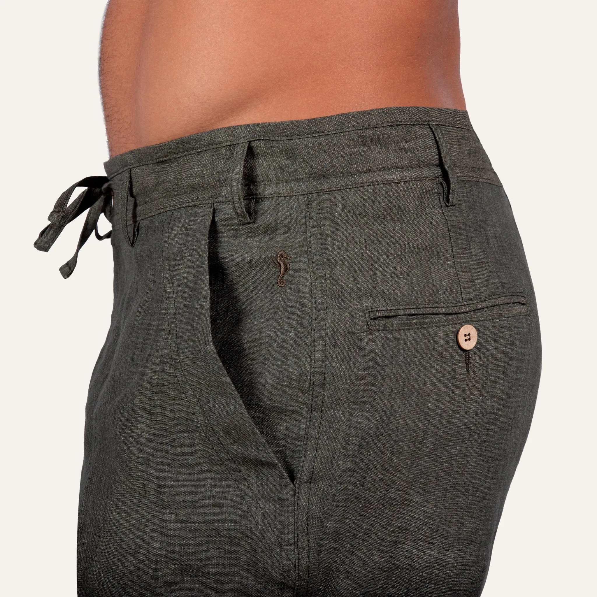 Linen Bermuda Shorts Olive