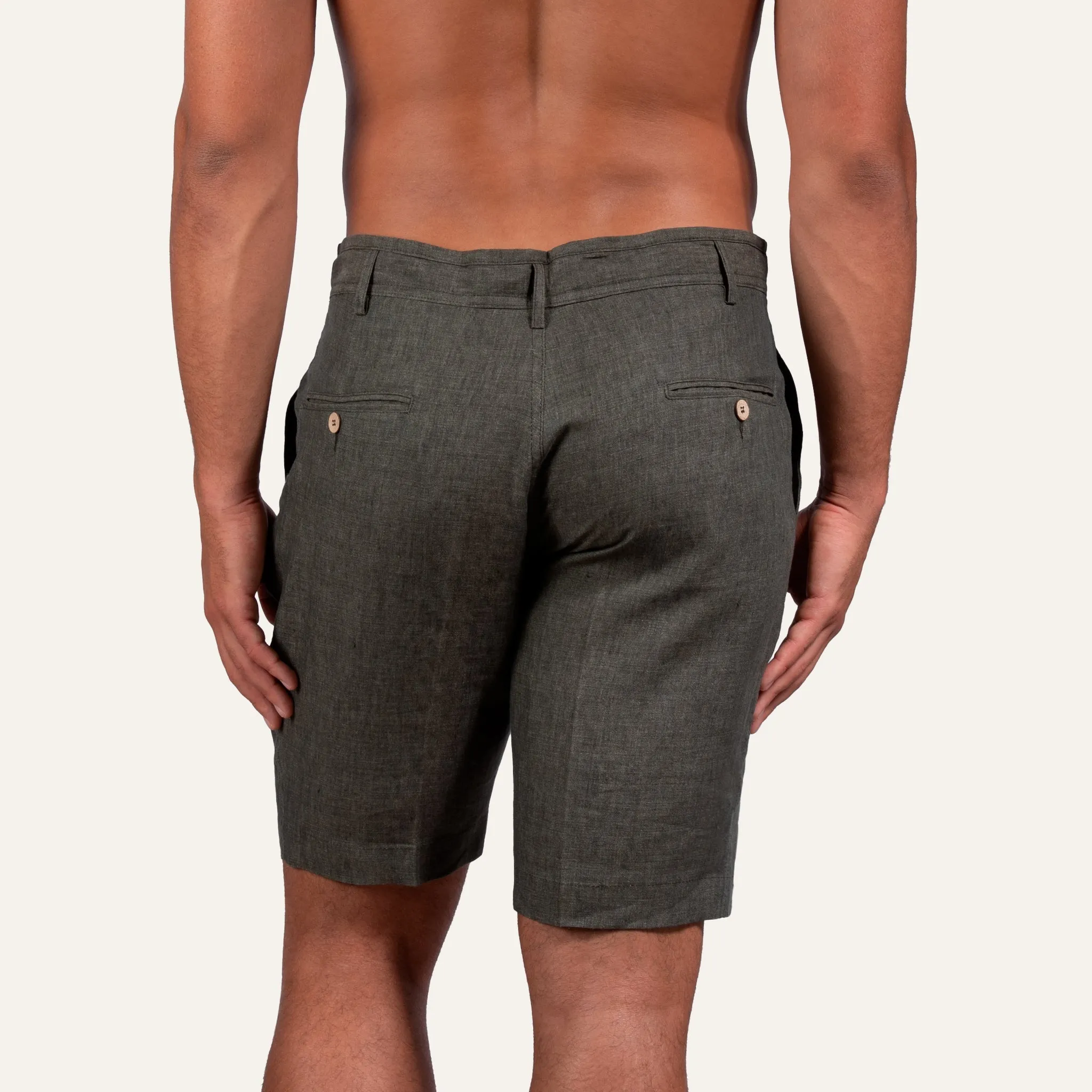 Linen Bermuda Shorts Olive