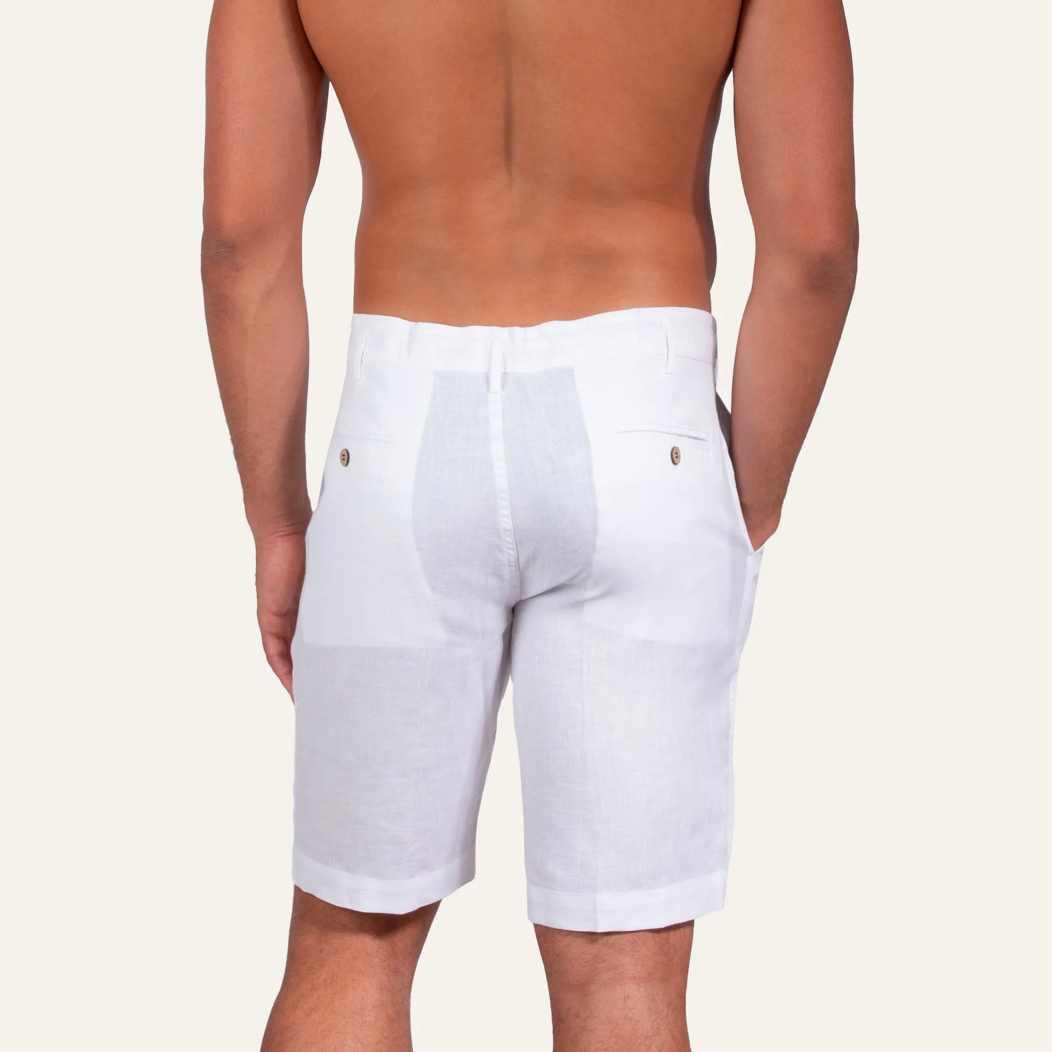 Linen Bermuda Shorts White