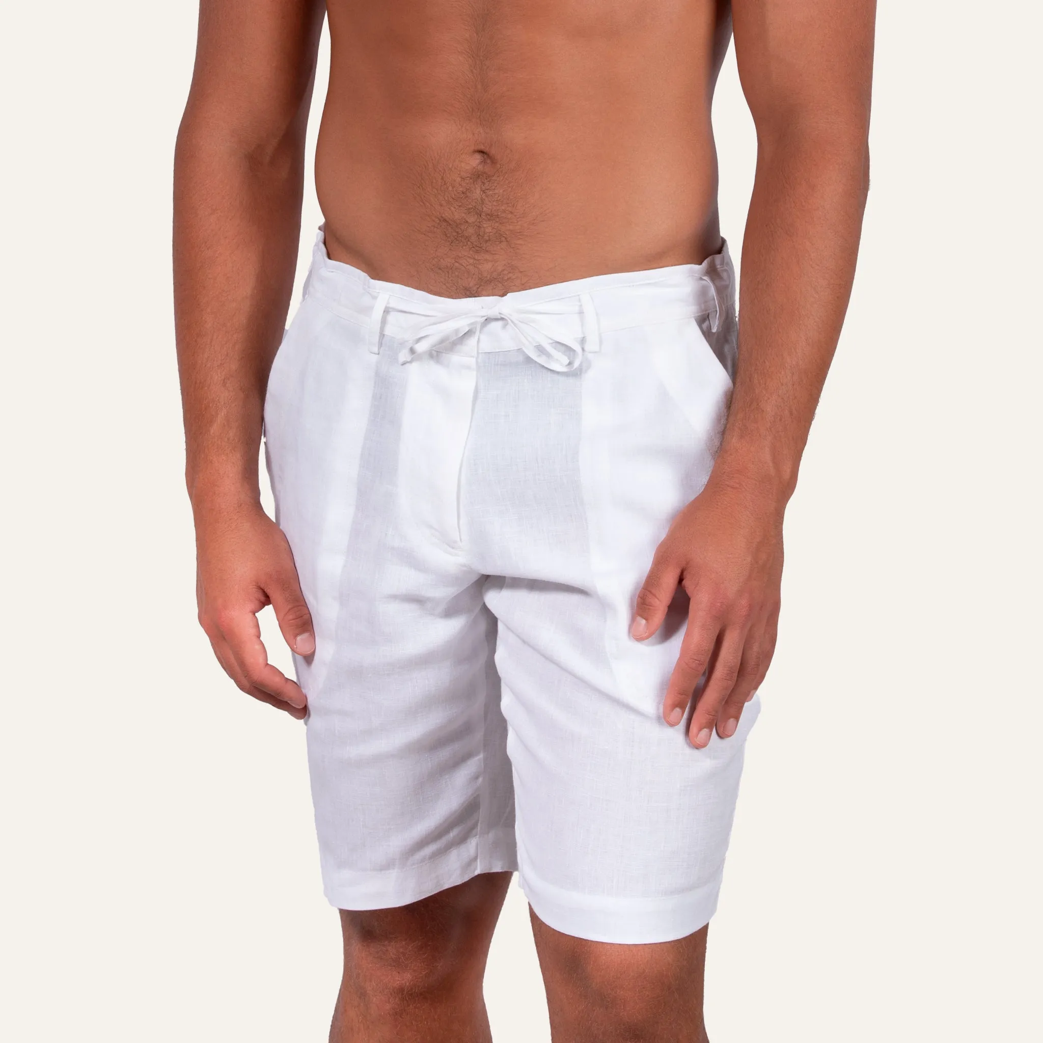 Linen Bermuda Shorts White