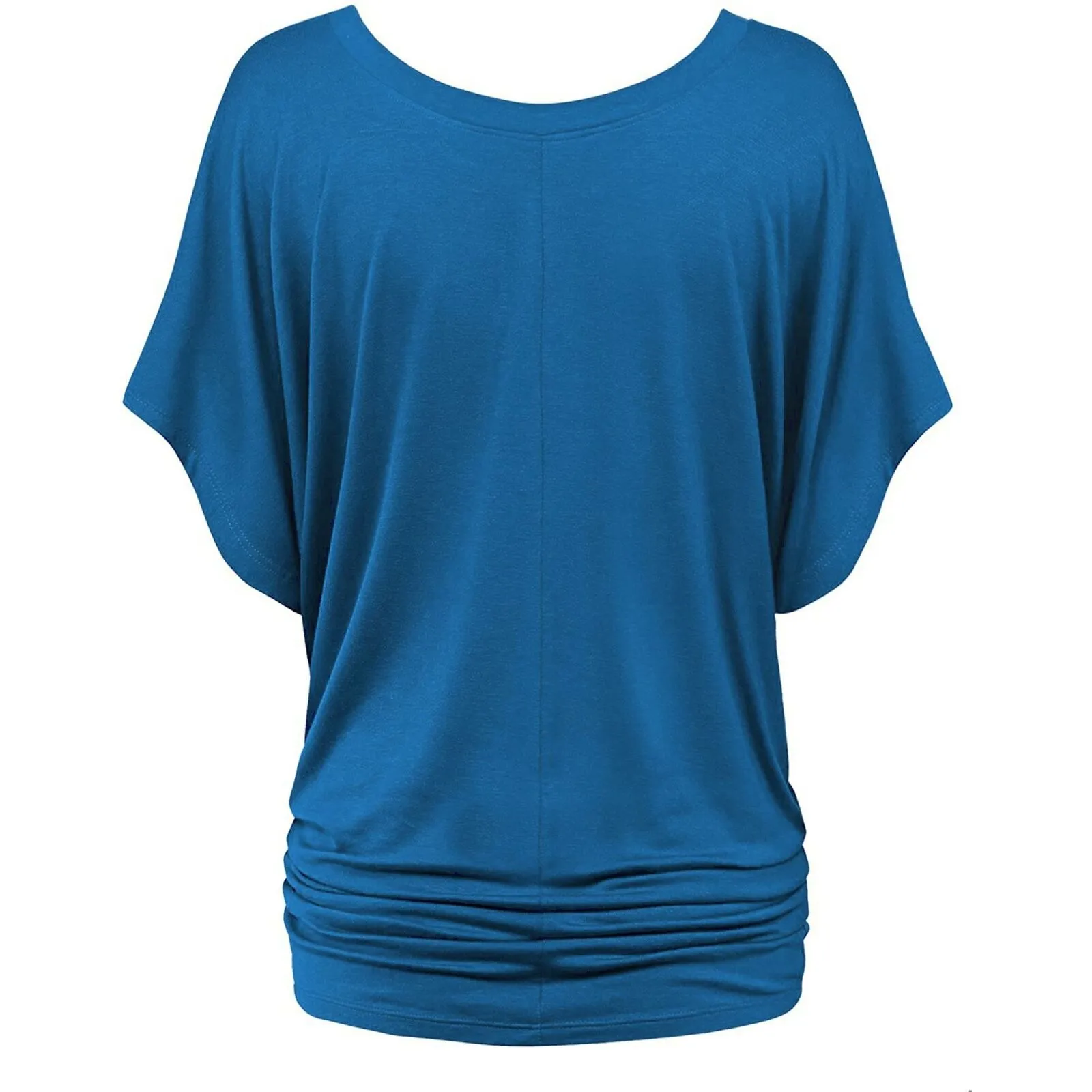 Lock & Love Women's Batwing Stretch Tunic Top Blue XXL