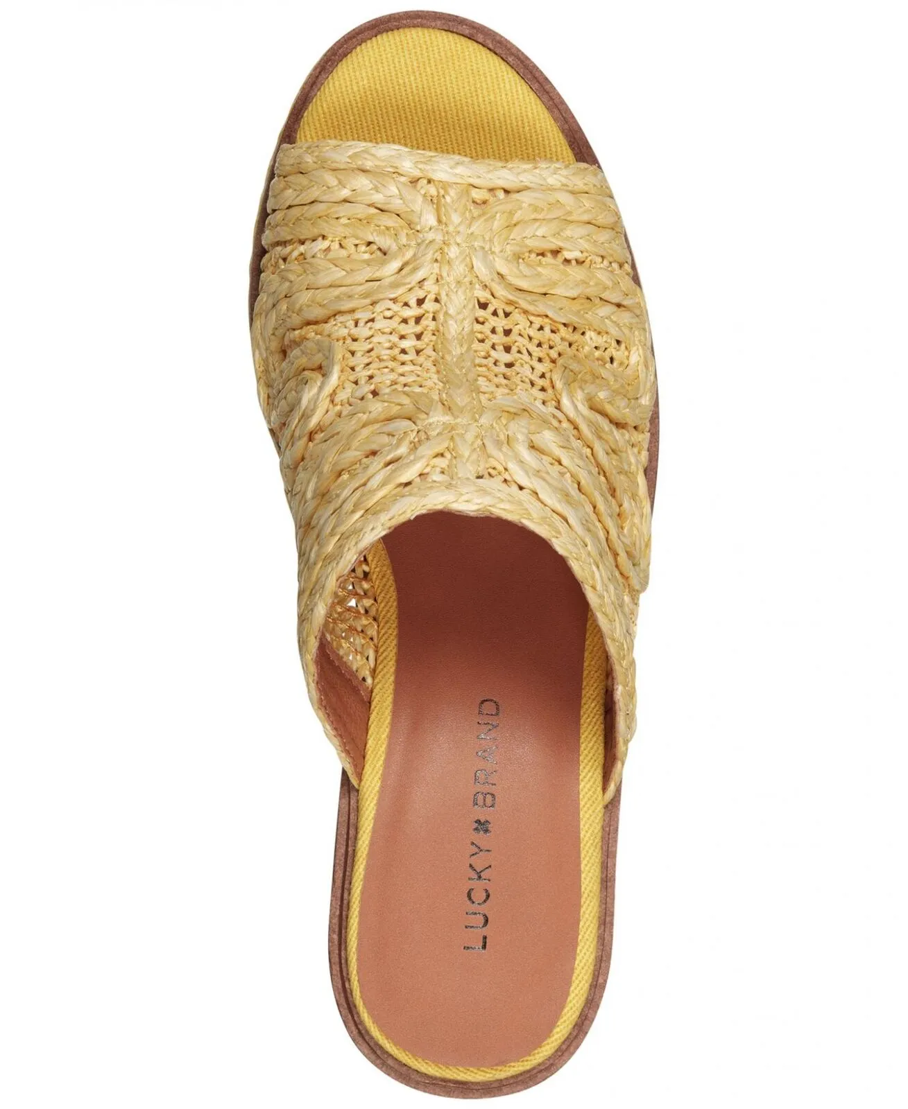 Lucky Brand Women's Yena Raffia Wedge Sandals Shoes LK-YENA Mimosa Yellow 9M