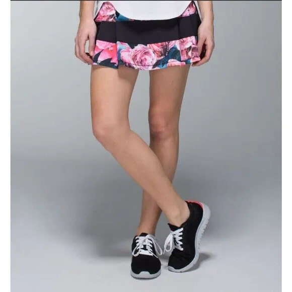 Lululemon Women Pace Rival Skirt Skort Secret Garden Sz 6 Floral Pickleball Rare