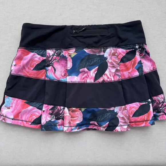 Lululemon Women Pace Rival Skirt Skort Secret Garden Sz 6 Floral Pickleball Rare