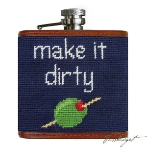 Make It Dirty Needlepoint Flask (Final Sale)