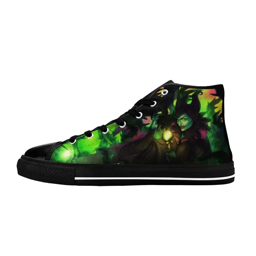 Maleficent Princess Aurora Shoes High Top Sneakers for Kids and Adults