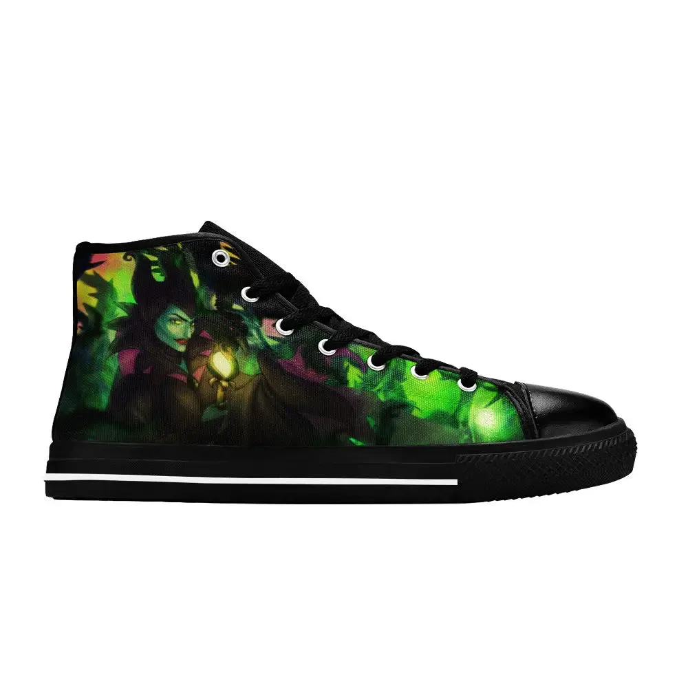 Maleficent Princess Aurora Shoes High Top Sneakers for Kids and Adults