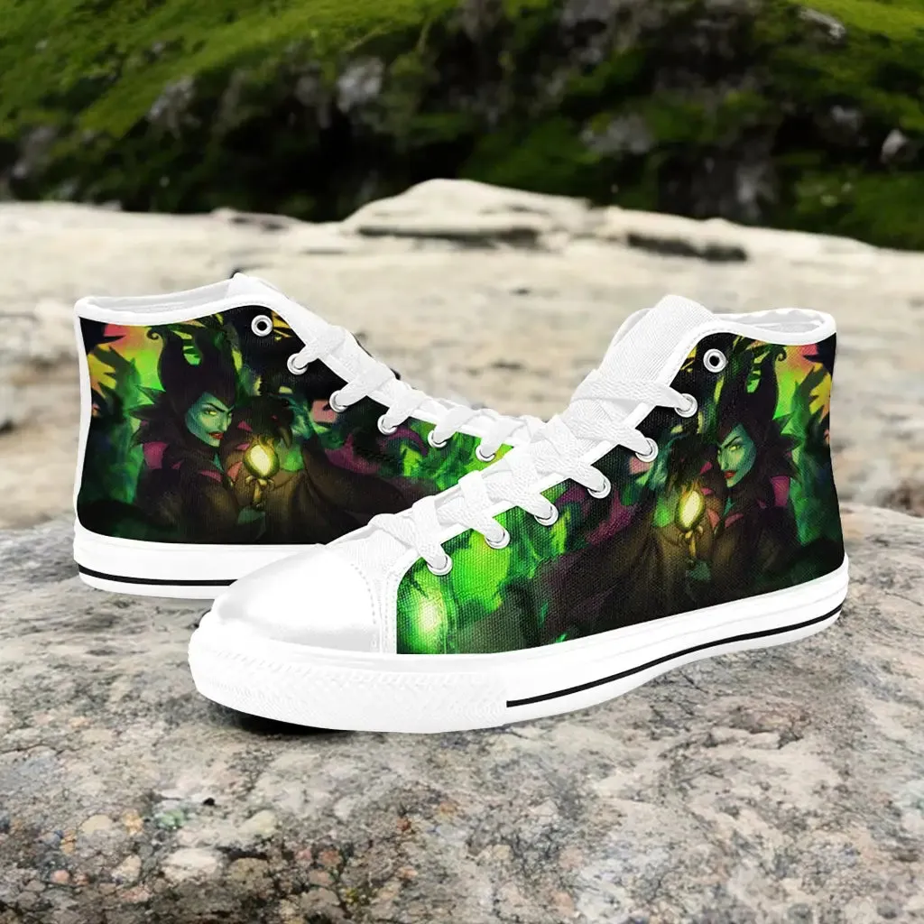 Maleficent Princess Aurora Shoes High Top Sneakers for Kids and Adults