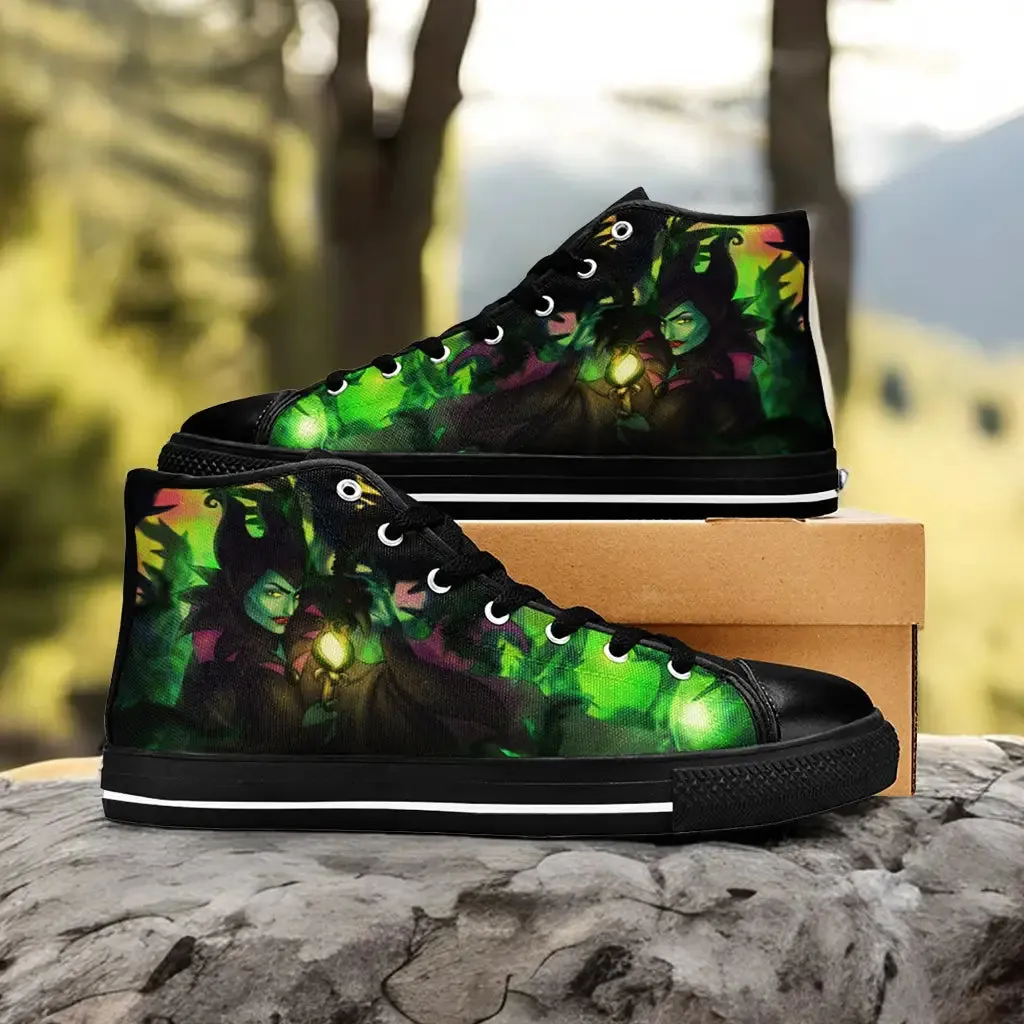Maleficent Princess Aurora Shoes High Top Sneakers for Kids and Adults