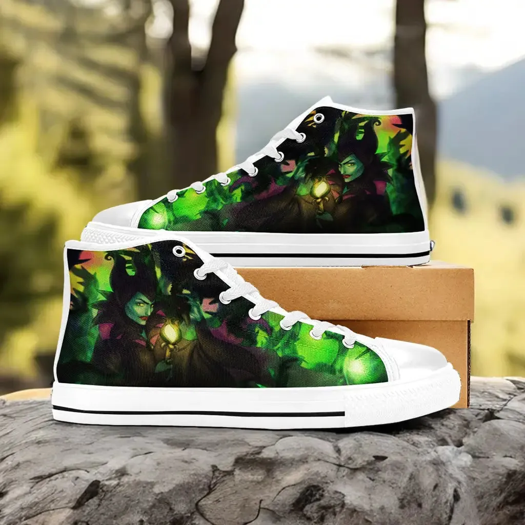 Maleficent Princess Aurora Shoes High Top Sneakers for Kids and Adults