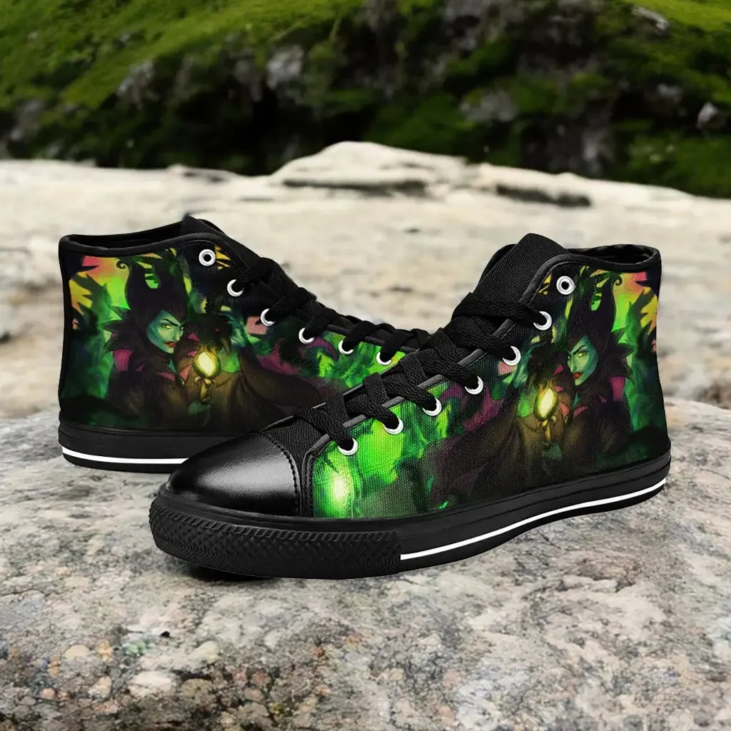 Maleficent Princess Aurora Shoes High Top Sneakers for Kids and Adults