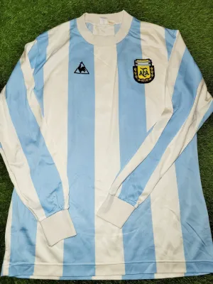 Maradona Argentina Le Coq Sportif 1986 1980's Home Jersey Shirt Camiseta Maglia L