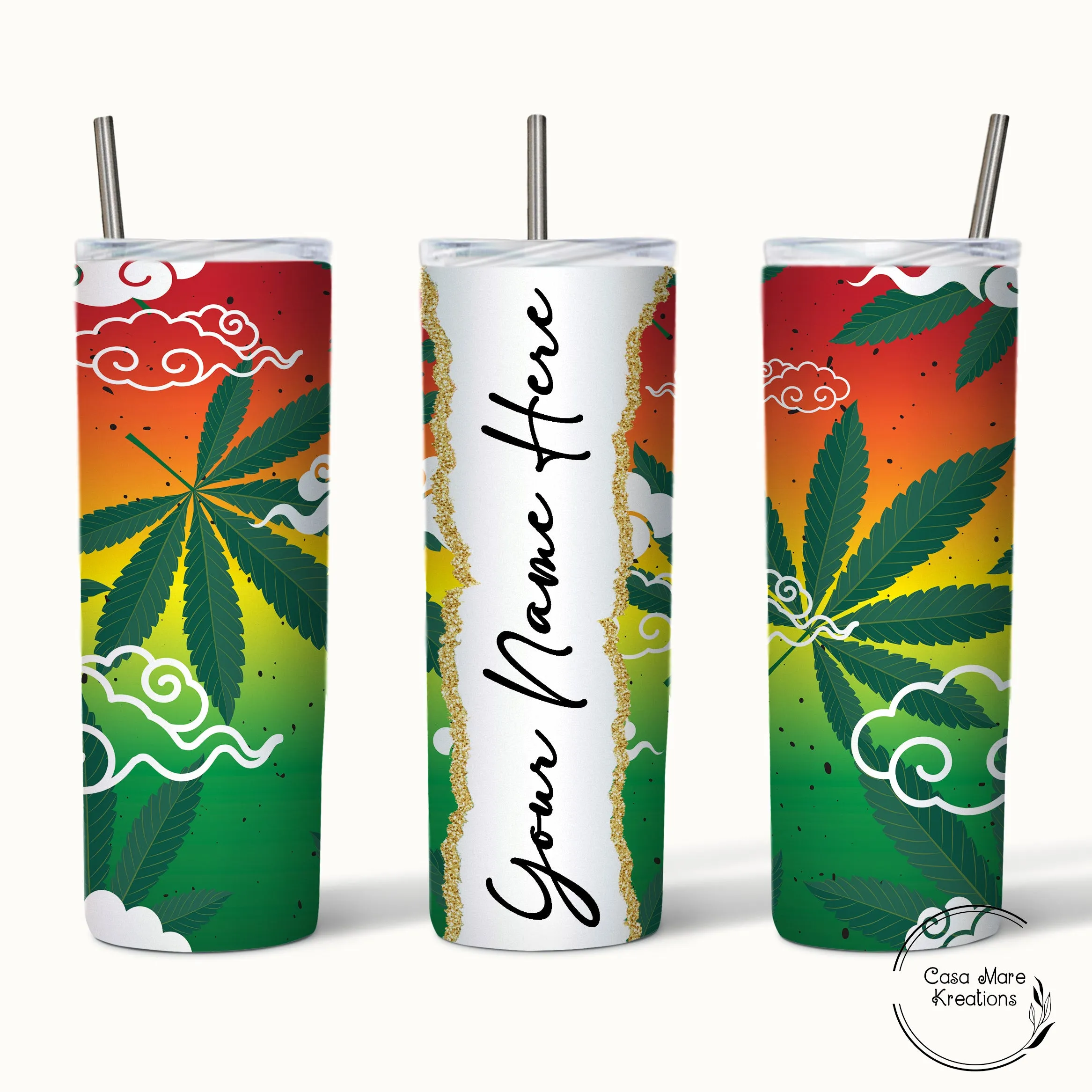 Marijuana Leaf 20 oz. Skinny Tumbler