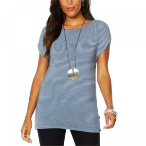MarlaWynne Women's Ribbed Knit Ottoman Popover Top