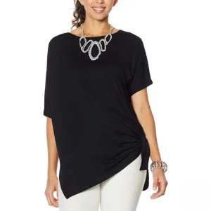 MarlaWynne WynneLayers Women's Asymmetric Side Tie Knit Top