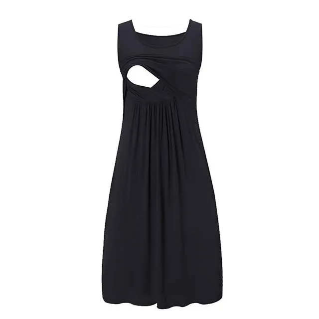 Maternity clothes dress Stripe Tunic Breastfeeding Summer Maternity Dress